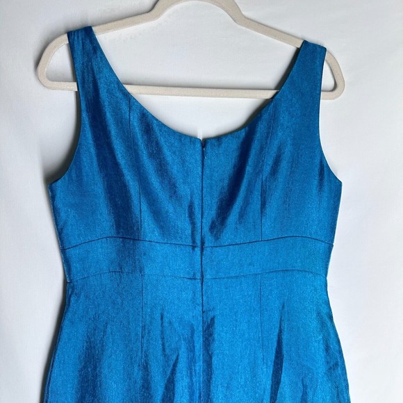 Antonio Melani Sleeveless Sheath Career Dress Turquoise Scoop Neck Size 10 - Picture 7 of 10